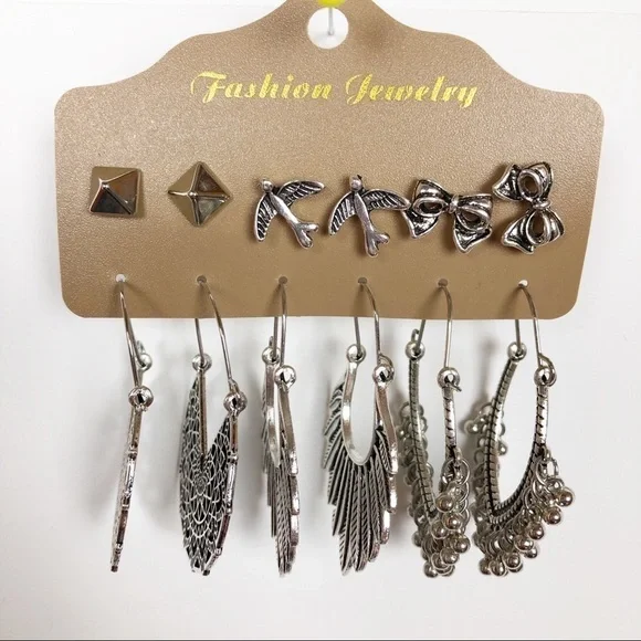 Boho Earrings Drop Dangle Vintage Bohemian Silver - Picture 8 of 9